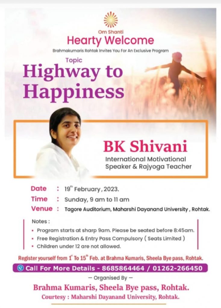 LIVE 19th Feb : Highway to Happiness by BK Shivani
